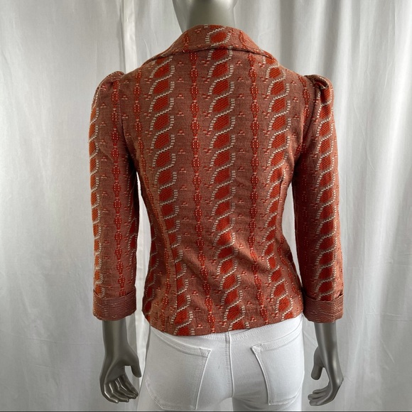 HWR Monogram Liasis Orange Blazer Jacket - Picture 4 of 5